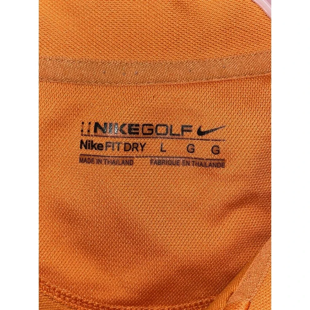 Nike Golf Dri Fit Mens Short Sleeve Polo Shirt‎ Size Large Orange